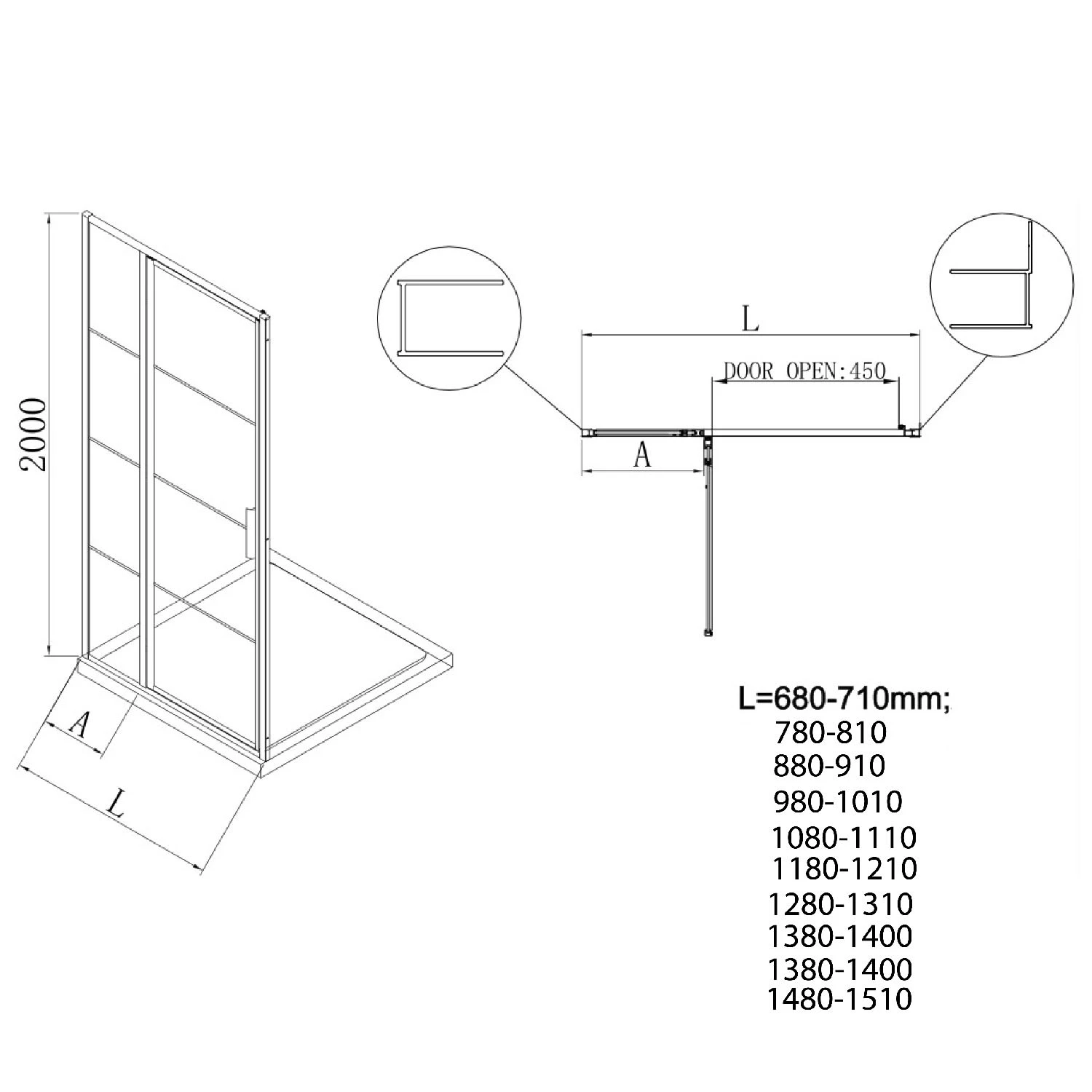 Sturotec 3060 Drehtür Mit Festelement 150 X 200 Cm Für Nische Mit Nano-Beschichtung 5 Sturotec 3060 Drehtür Mit Festelement 150 X 200 Cm Für Nische Mit Nano-Beschichtung – Bild 3