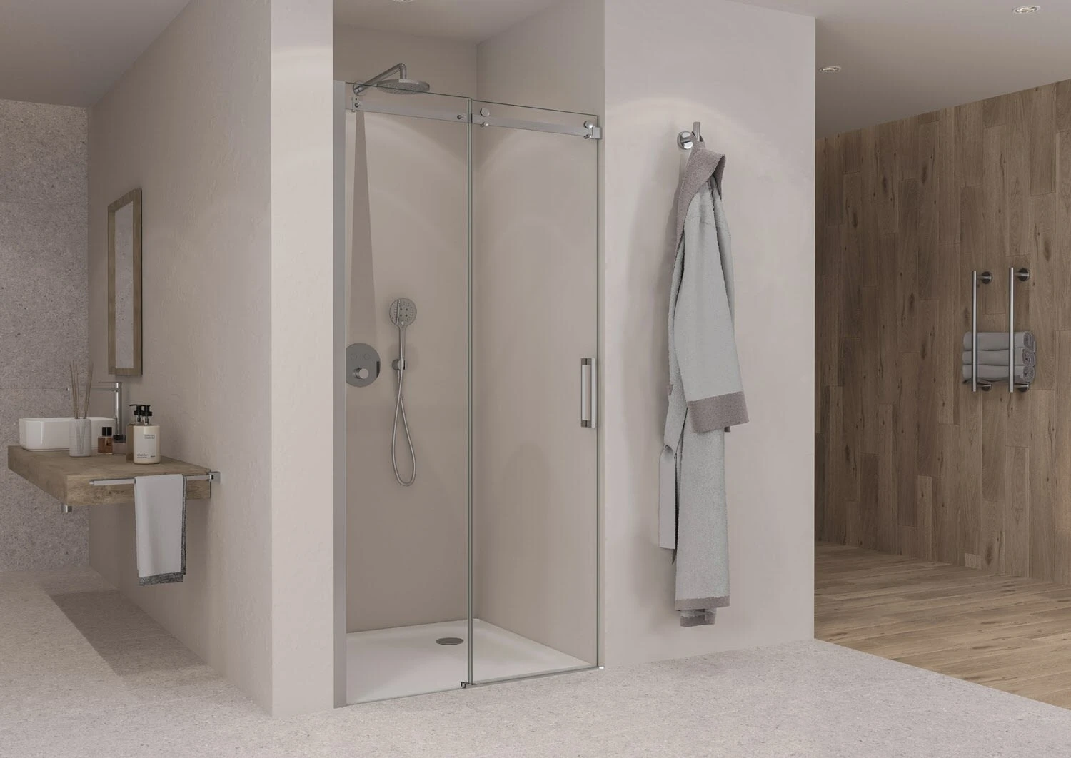 Sturotec 3070 Schiebetür Mit Festelement 150 X 200 Cm Für Nische Mit Nano-Beschichtung 4 Sturotec 3070 Schiebetür Mit Festelement 150 X 200 Cm Für Nische Mit Nano-Beschichtung – Bild 2