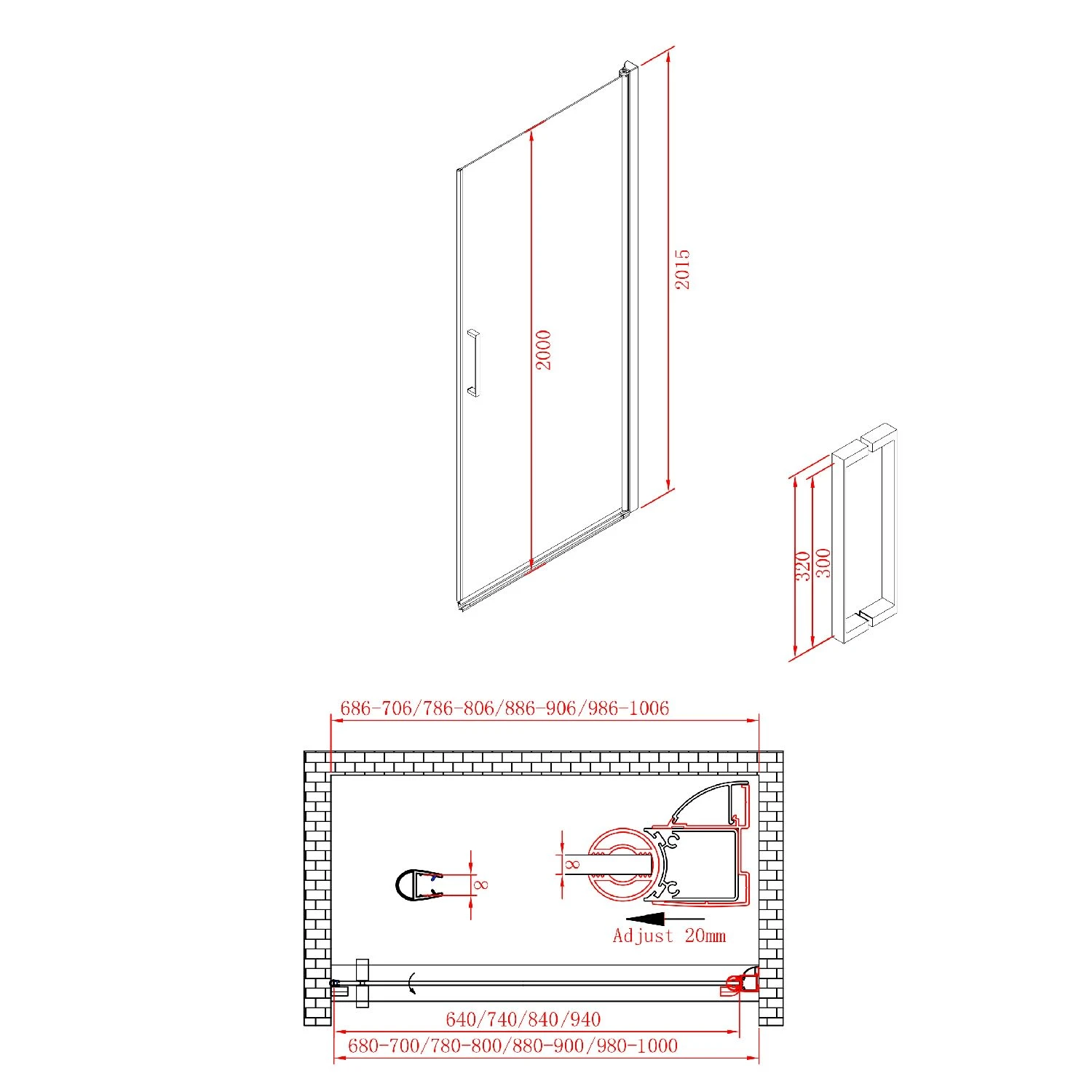 Sturotec 3020 Pendeltür Für Nische 80 X 200 Cm Mit Nano-Beschichtung, Anschlag Rechts 5 Sturotec 3020 Pendeltür Für Nische 80 X 200 Cm Mit Nano-Beschichtung, Anschlag Rechts – Bild 3