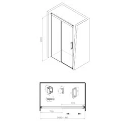 Sturotec 7060 Schiebetür Mit Softclose 148 X 200 Cm Für Nische, Mit Nano-Beschichtung -Moderne Duschtüren Verkäufe sturotec duschkabinen serie 7060 schiebetuer nische 6124444
